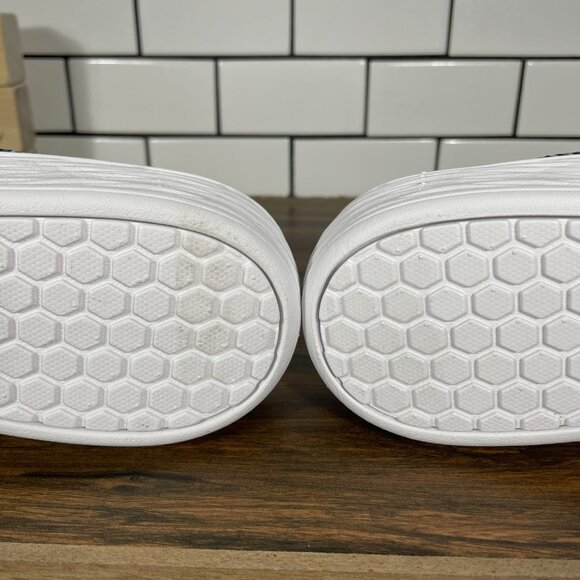 Ryka Nadine Womens Size 8 Shoes Navy Blue Stretch Cross Strap Wedge Slide Sandal - Picture 10 of 14